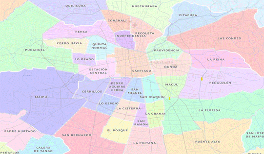 Comunas de Santiago, Región Metropolitana, Chile
